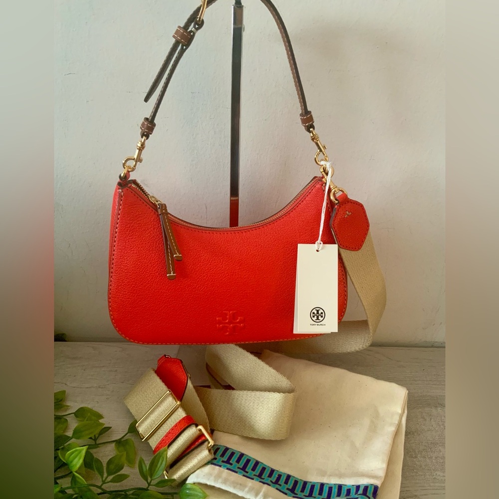 NWT THEA TEXTURED CONVERTIBLE CROSSBODY BAG POPPY RED